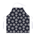 Blue And Silver Snowflake Pattern Print Adjustable Apron