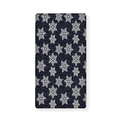 Blue And Silver Snowflake Pattern Print Baby Crib Sheet