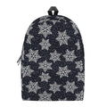 Blue And Silver Snowflake Pattern Print School Backpack