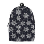 Blue And Silver Snowflake Pattern Print Backpack