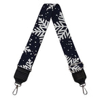 Blue And Silver Snowflake Pattern Print Bag Strap