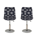 Blue And Silver Snowflake Pattern Print Bar Stool Covers