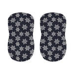 Blue And Silver Snowflake Pattern Print Bar Stool Covers
