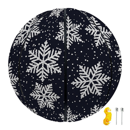 Blue And Silver Snowflake Pattern Print Basketball