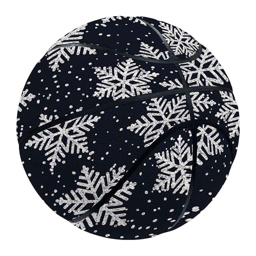 Blue And Silver Snowflake Pattern Print Basketball