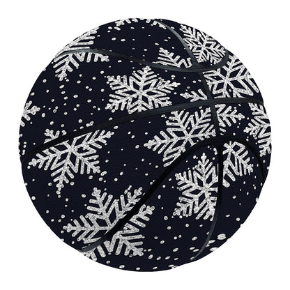 Blue And Silver Snowflake Pattern Print Basketball