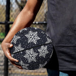 Blue And Silver Snowflake Pattern Print Basketball