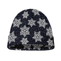 Blue And Silver Snowflake Pattern Print Beanie