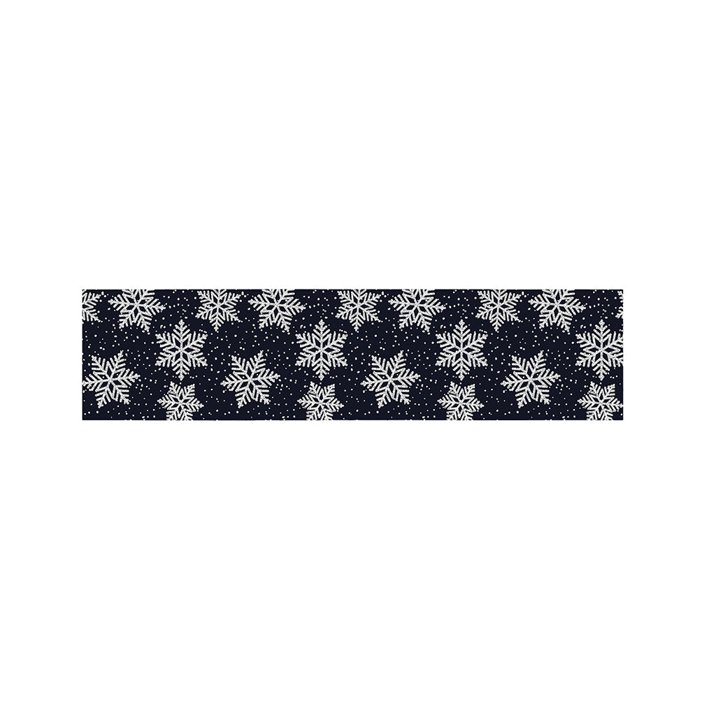 Blue And Silver Snowflake Pattern Print Bed Runner