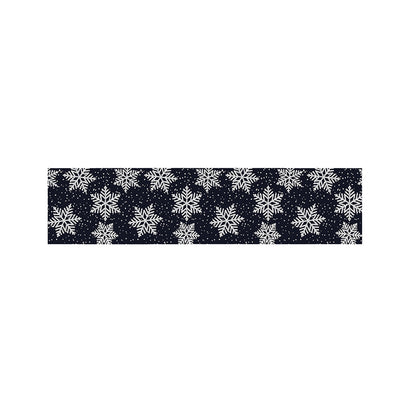 Blue And Silver Snowflake Pattern Print Bed Runner