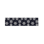Blue And Silver Snowflake Pattern Print Bed Runner