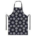 Blue And Silver Snowflake Pattern Print Bib Apron With Pocket