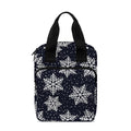 Blue And Silver Snowflake Pattern Print Bible Tote Bag