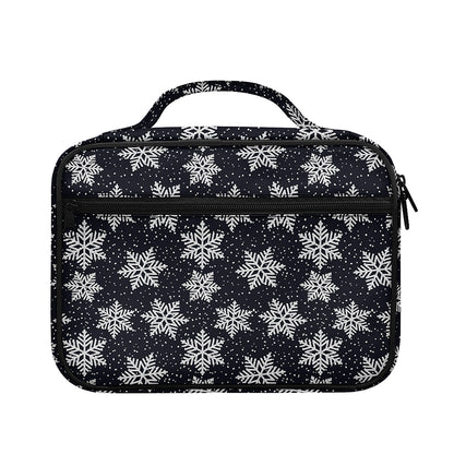 Blue And Silver Snowflake Pattern Print Briefcase Bible Bag