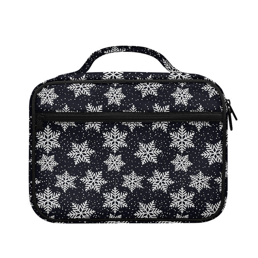 Blue And Silver Snowflake Pattern Print Briefcase Bible Bag