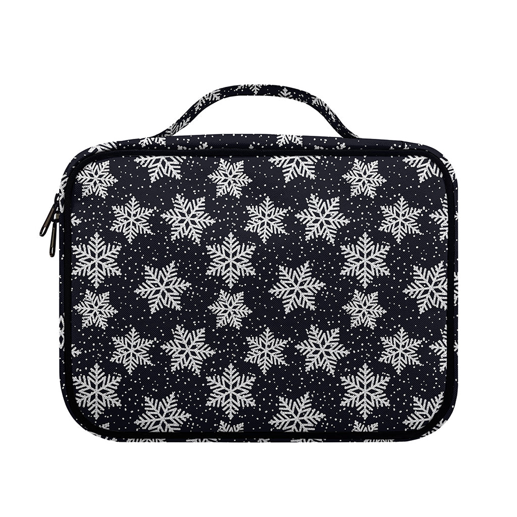 Blue And Silver Snowflake Pattern Print Briefcase Bible Bag