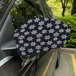 Blue And Silver Snowflake Pattern Print Car Side Mirror Covers