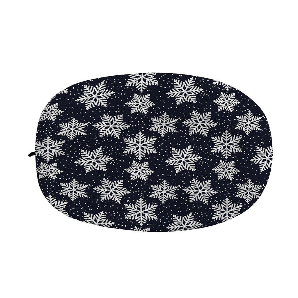 Blue And Silver Snowflake Pattern Print Car Side Mirror Covers