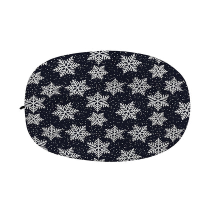 Blue And Silver Snowflake Pattern Print Car Side Mirror Covers
