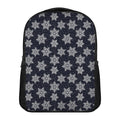 Blue And Silver Snowflake Pattern Print Casual Backpack