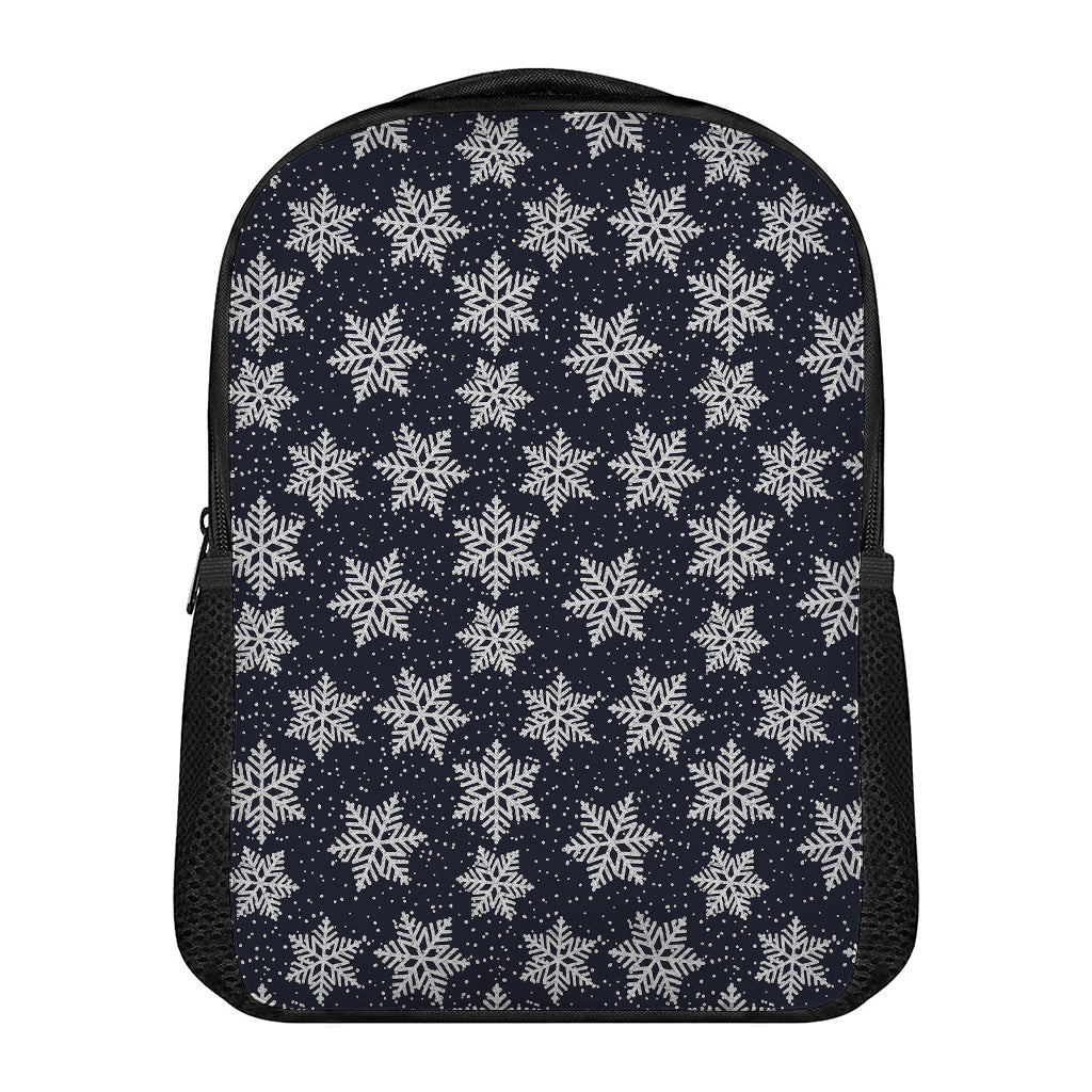 Blue And Silver Snowflake Pattern Print Casual Backpack