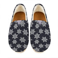 Blue And Silver Snowflake Pattern Print Casual Shoes