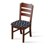 Blue And Silver Snowflake Pattern Print Chair Cushion Cover