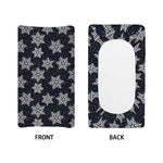 Blue And Silver Snowflake Pattern Print Changing Pad Cover
