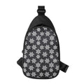 Blue And Silver Snowflake Pattern Print Sling Bag