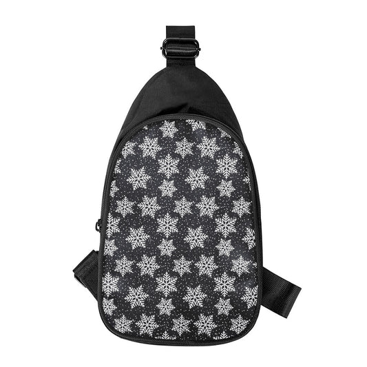 Blue And Silver Snowflake Pattern Print Chest Bag