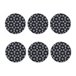 Blue And Silver Snowflake Pattern Print Coaster Set