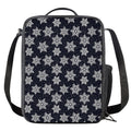 Blue And Silver Snowflake Pattern Print Crossbody Lunch Bag