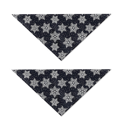 Blue And Silver Snowflake Pattern Print Dog Bandana