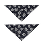 Blue And Silver Snowflake Pattern Print Dog Bandana