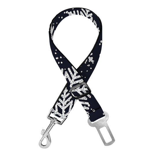 Blue And Silver Snowflake Pattern Print Dog Seat Belt