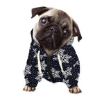 Blue And Silver Snowflake Pattern Print Dog Zip Up Hoodie