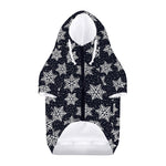 Blue And Silver Snowflake Pattern Print Dog Zip Up Hoodie