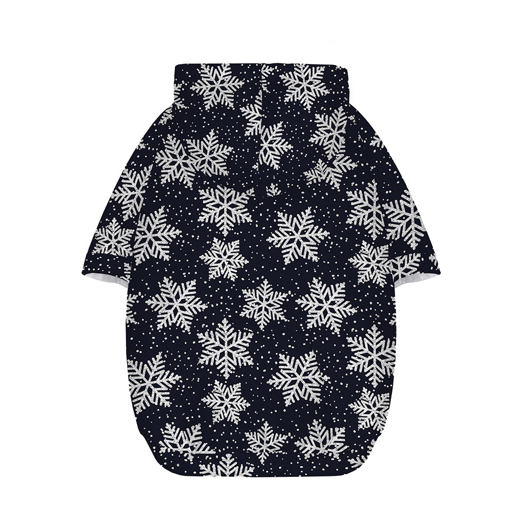 Blue And Silver Snowflake Pattern Print Dog Zip Up Hoodie