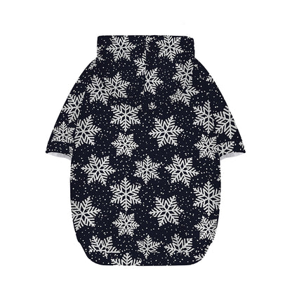 Blue And Silver Snowflake Pattern Print Dog Zip Up Hoodie