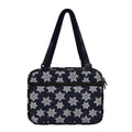 Blue And Silver Snowflake Pattern Print Double Strap Bible Bag