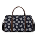 Blue And Silver Snowflake Pattern Print Duffel Bag