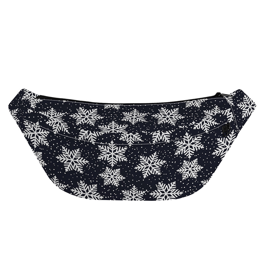 Blue And Silver Snowflake Pattern Print Fanny Pack