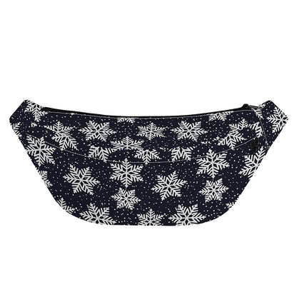 Blue And Silver Snowflake Pattern Print Fanny Pack