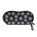Blue And Silver Snowflake Pattern Print Glasses Case