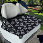Blue And Silver Snowflake Pattern Print Golf Cart Seat Cover