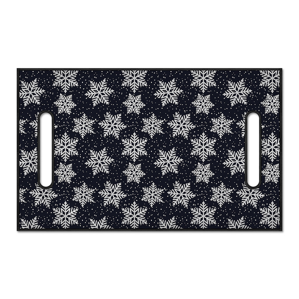 Blue And Silver Snowflake Pattern Print Golf Cart Seat Cover