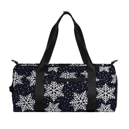Blue And Silver Snowflake Pattern Print Gym Bag