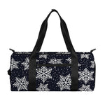 Blue And Silver Snowflake Pattern Print Gym Bag