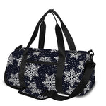 Blue And Silver Snowflake Pattern Print Gym Bag
