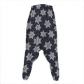 Blue And Silver Snowflake Pattern Print Hammer Pants